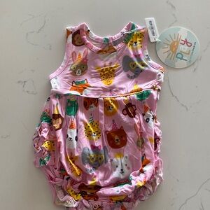 Little Sleepies Pink Animal Print One Piece